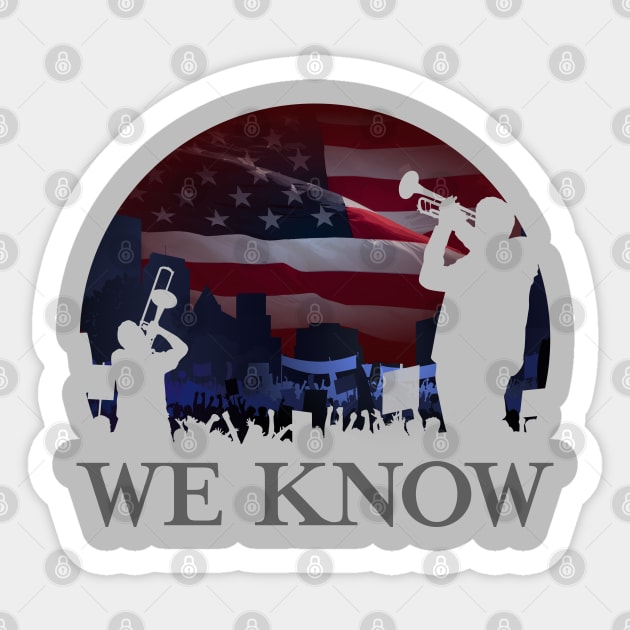 We Know - Jericho Protest - Black Sticker by Barn Shirt USA